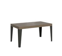 Mesa extensible 160/420x90 cm Gris tórtola llama con patas antracita - Itamoby