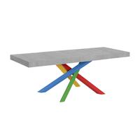 Mesa extensible 180/440x90 cm Volantis Premium cemento patas multicolor 4/B - Itamoby
