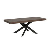 Mesa extensible 180/440x90 cm Volantis Premium patas nogal antracita - Itamoby