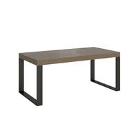 Mesa extensible 200/304x90 cm Tecno Premium gris tórtola con patas antracita - Itamoby
