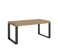 Mesa extensible 200/304x90 cm Tecno roble natural con patas antracita - Itamoby