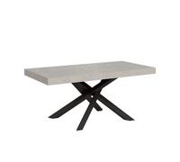 Itamoby - Mesa extensible (200/304 x 90 cm, con volantis premium, patas de cachemir, color gris