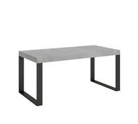 Mesa extensible 200/460x90 cm Tecno Premium hormigón con patas antracita - Itamoby