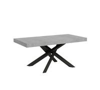Mesa extensible 200/460x90 cm Volantis hormigón con patas antracita - Itamoby