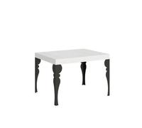 Mesa Extensible 80x120/204 Cm Paxon Fresno Blanco Estructura Antracita