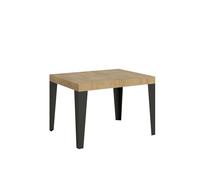 Mesa extensible 80x120/204 cm Roble Flameado Nature Estructura Antracita - Itamoby