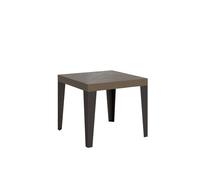 Mesa extensible 90/246x90 cm color gris tórtola con patas antracita - Itamoby
