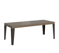 Mesa extensible 90/246x90 cm Flame Premium gris tórtola con patas antracita - Itamoby