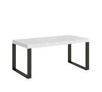 Mesa extensible 90/246x90 cm Tecno Premium fresno blanco con patas antracita - Itamoby