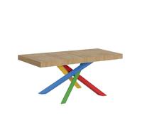 Mesa extensible 90 x 120/224 cm, con volantes, roble premium, estructura 4/B