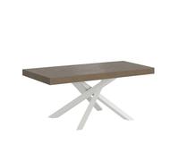 Mesa extensible 90x120/380 cm Volantis Premium gris tórtola estructura blanca - Itamoby