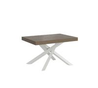Mesa Extensible 90x120/224 Cm Volantis Gris Paloma Estructura Blanco