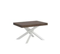 Mesa Extensible 90x120/380 Cm Volantis Nogal Patas Blanco