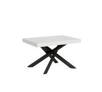 Mesa Extensible 90x130/390 Cm Volantis Fresno Blanco Estructura Antracita