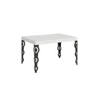 Mesa extensible 90X140/244 cm Karamay Blanco Fresno Estructura Antracita - Itamoby