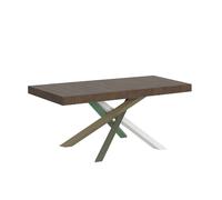 Itamoby - Mesa extensible (90 x 140/244 cm), diseño de volantes, color nogal