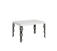 Mesa Extensible 90x140/400 Cm Karamay Fresno Blanco Estructura Antracita