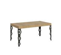 Mesa extensible 90x160/264 cm Karamay Roble Nature Estructura Antracita - Itamoby
