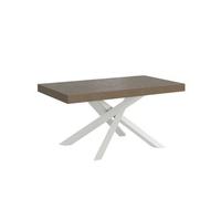 Mesa Extensible 90x160/264 Cm Volantis Gris Paloma Estructura Blanco