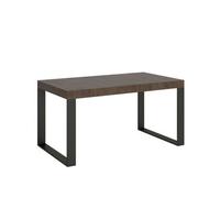 Mesa Extensible 90x160/420 Cm Tecno Nogal Estructura Antracita