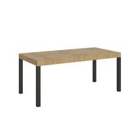 Mesa extensible de 90x180/284 cm, estructura "Everyday" en roble natural y detalles en antracita