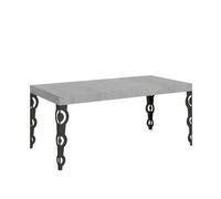 Mesa extensible 90x180/440 cm Karamay Estructura de cemento Antracita - Itamoby