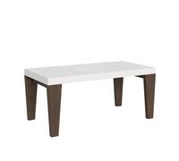 Mesa extensible 90x180/440 cm Spimbo Mix con tablero de Fresno Blanco y patas de Nogal