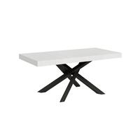 Mesa extensible 90x180/440 cm Volantis Blanco Fresno Estructura Antracita - Itamoby