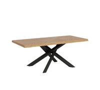 Mesa extensible 90x200/250 cm Versalux patas antracita descortezadas