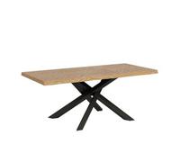 Mesa Extensible 90x200/250 Cm Versalux Roble Descortezado Patas Antracita