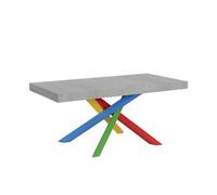 Mesa Extensible 90x200/304 Cm Volantis Cemento Estructura Multicolor 4/b