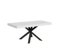 Mesa extensible 90x90/194 cm Clerk Premium Tapa de fresno blanco - Patas antracita - Itamoby