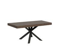 Mesa extensible 90x90/194 cm Clerk Premium Tapa nogal - Patas antracita - Itamoby