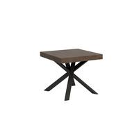 Mesa extensible 90x90/194 cm Clerk Tapa nogal - Patas antracita - Itamoby