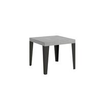 Mesa extensible 90x90/246 cm Estructura de cemento Flame Antracita - Itamoby