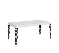 Mesa Extensible 90x90/246 Cm Karamay Premium Estructura Fresno Blanco Antracita