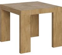Mesa extensible 90x90/246 cm, modelo Roxell, acabado en roble "Natura"
