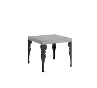 Mesa extensible 90x90/246 cm Paxon Estructura de cemento Antracita - Itamoby