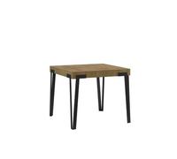 Mesa Extensible 90x90/246 Cm Rio Roble Natural Estructura Antracita