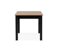 Mesa extensible cuadrada dora 80x80cm color roble y negro