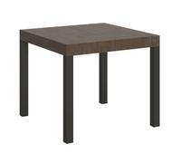 Mesa Extensible Cuadrada Pequeña 90x90/246 Cm Karry-color Marrón