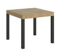 Mesa Extensible Cuadrada Pequeña 90x90/246 Cm Karry-color Natural