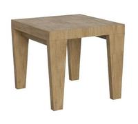 Mesa Extensible Cuadrada Pequeña 90x90/246 Cm Kristo Patas En V-color Natural