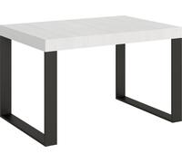 Mesa extensible de 140/400 x 90 cm, color blanco "Tecno Esche" con patas grises