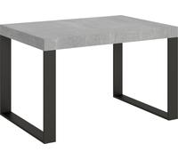 Mesa extensible de 140/400 x 90 cm, con superficie en imitación hormigón "Tecno Beton" y patas en color antracita