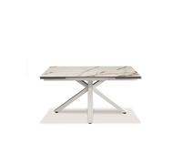 Mesa extensible de 160cm a 240cm moderna encimera de cerámica sobre cristal templado mármol Calacatta Borghini - SOLOLED