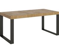 Mesa Extensible 90x200/304 Cm Tecno Roble Natural Estructura Antracita