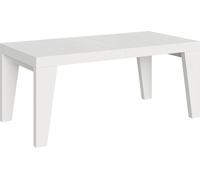 Mesa extensible de 200/460 x 90 cm, color blanco, madera de haya (Naxy)