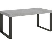 Mesa extensible de 200/460 x 90 cm, con superficie de tecnoconcreto y patas de color antracita