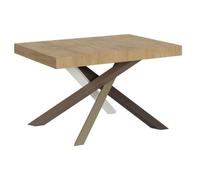 Mesa Extensible De 4 A 10 Personas Roble Natural Y Patas Entrelazadas 4 Colores L 130 A 234 Cm Artemis